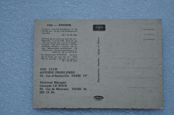 Ancienne carte photo, dédicacée, Antoine années 60 – Image 2