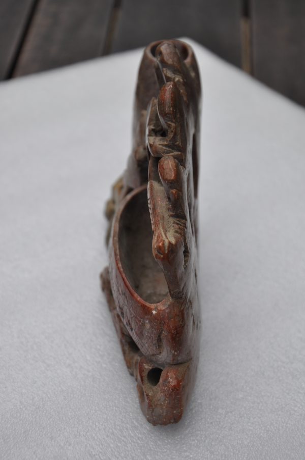 POT A PINCEAUX OU ENCRIER EN PIERRE DE LARD OU STEATITE - CHINE FIN XIXème – Image 5