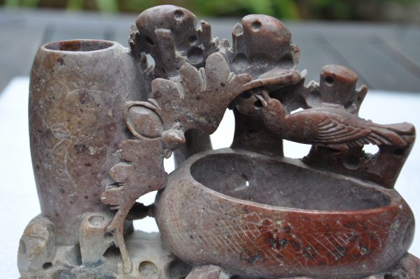 POT A PINCEAUX OU ENCRIER EN PIERRE DE LARD OU STEATITE - CHINE FIN XIXème – Image 3