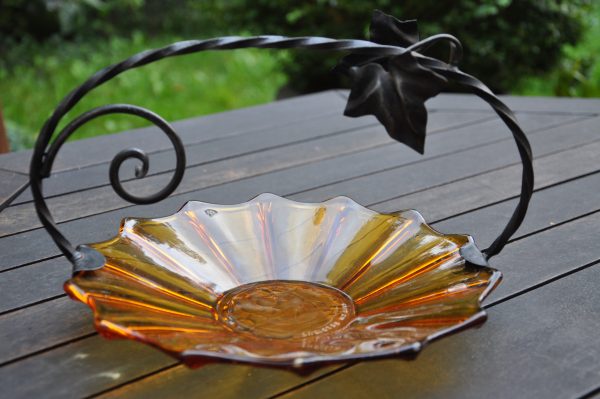 Coupe en verre fumé Art déco