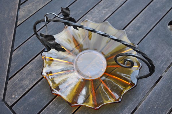 Coupe en verre fumé Art déco – Image 3