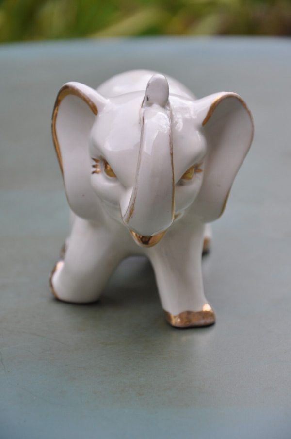 Eléphant vintage en faïence années 50 – Image 6
