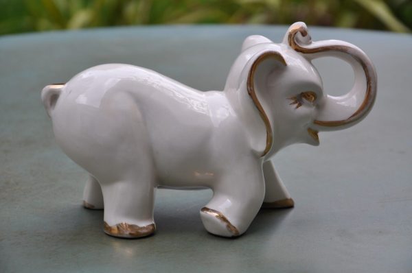 Eléphant vintage en faïence années 50