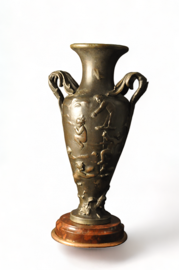 Vase XIXe Siècle décors d'angelots joueurs-XIXe Siècle  Emile Rey – Image 7