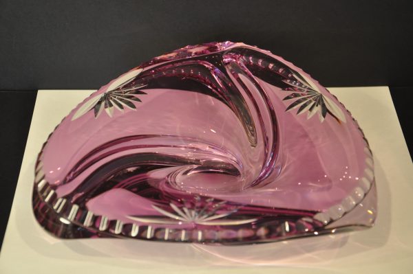 Coupe vide poche en cristal étiré et taillé style Val St Lambert – Image 6