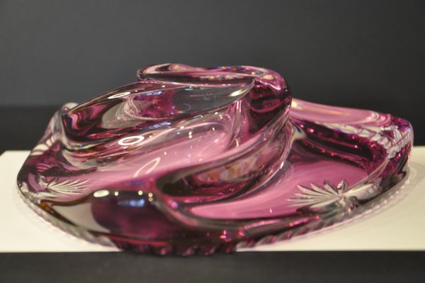 Coupe vide poche en cristal étiré et taillé style Val St Lambert – Image 3