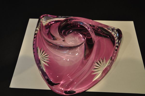 Coupe vide poche en cristal étiré et taillé style Val St Lambert – Image 2