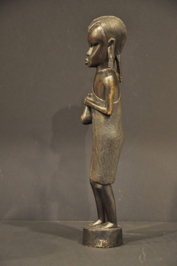 Statuette guerrier Massaï africain en bois d'ébène – Image 4