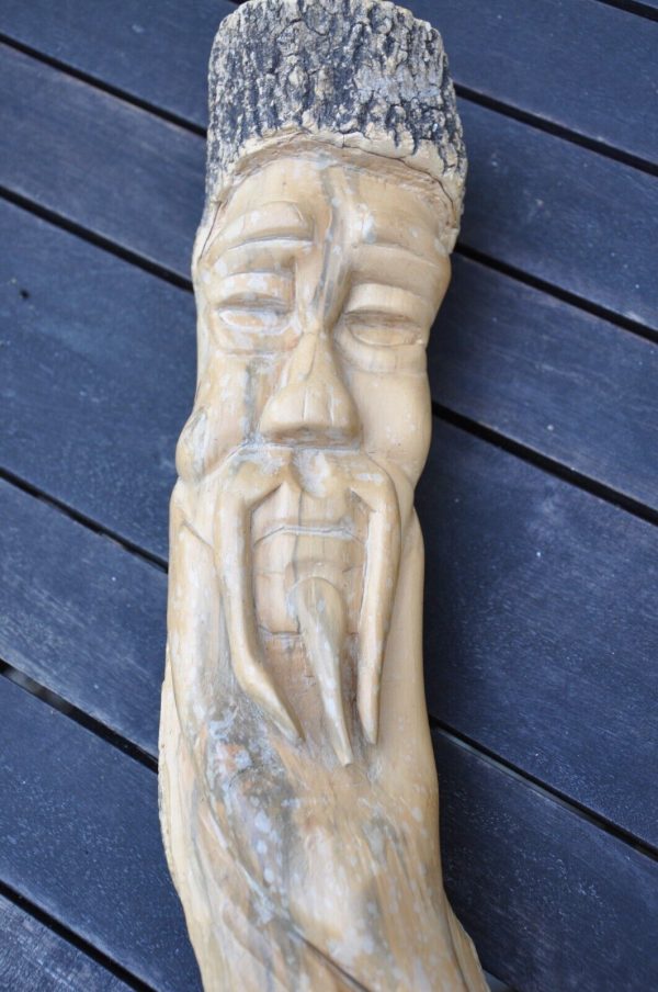 Esprit de bois sculpture asiatique vieux sage et le hibou – Image 6