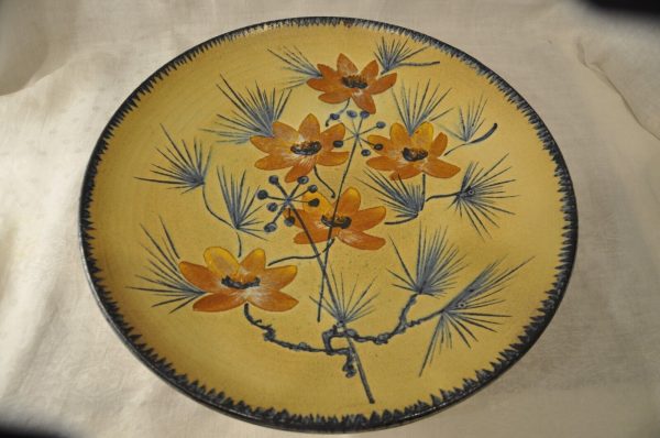 Plat en céramique de  Vallauris "Henriette Besonne" 1969