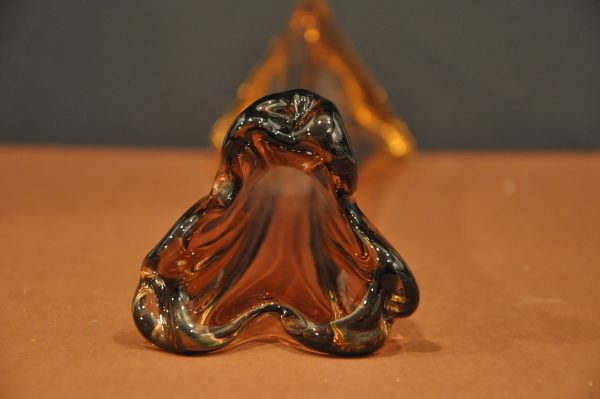 Soliflore vintage en cristal orange – Image 5