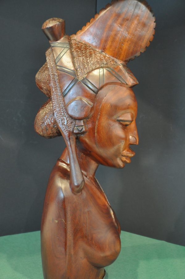 Buste de Femme Sculpté en Ébène de Macassar – Image 6