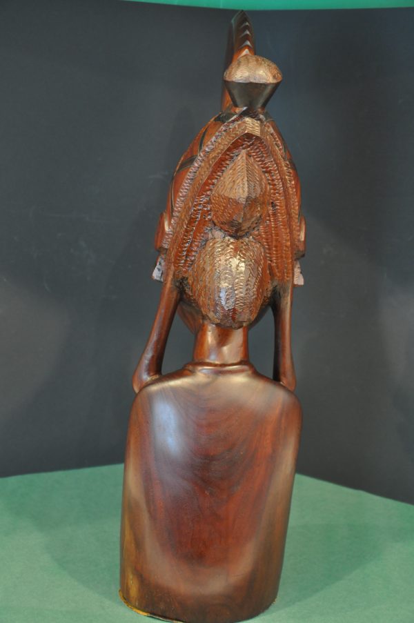 Buste de Femme Sculpté en Ébène de Macassar – Image 5