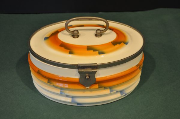 ANCIENNE BOITE A BUISCUIT EN CERAMIQUE ART DECO – Image 9
