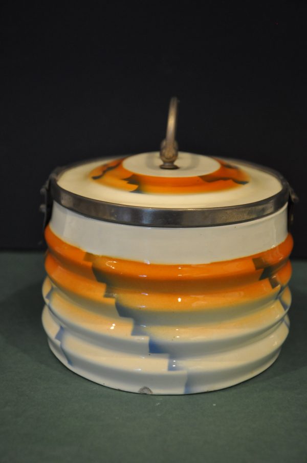 ANCIENNE BOITE A BUISCUIT EN CERAMIQUE ART DECO – Image 8