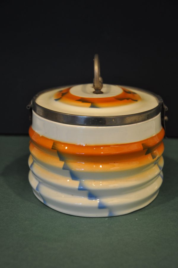 ANCIENNE BOITE A BUISCUIT EN CERAMIQUE ART DECO – Image 6