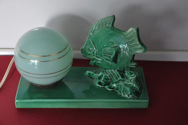 Lampe en ceramique poisson et son globe – Image 8
