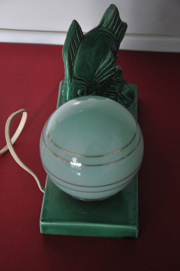 Lampe en ceramique poisson et son globe – Image 7