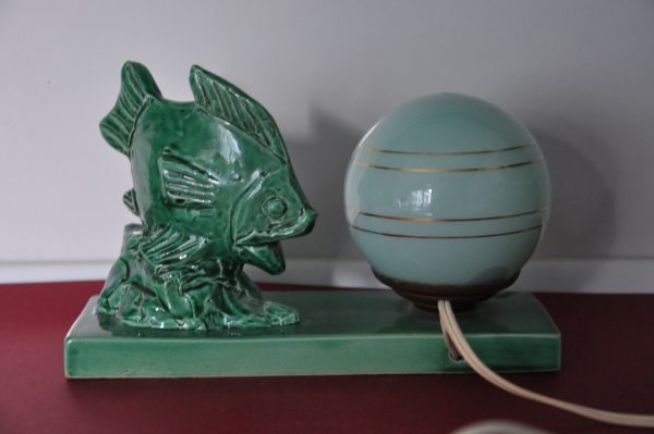 Lampe en ceramique poisson et son globe – Image 6