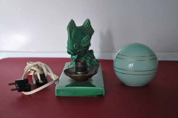 Lampe en ceramique poisson et son globe – Image 5