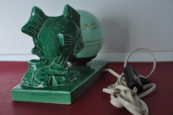 Lampe en ceramique poisson et son globe – Image 4