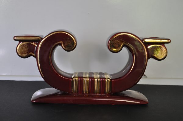 Paire de bougeoirs faïencerie saint clément Signé – Image 6