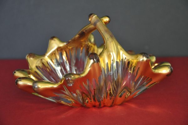 VIDE POCHE ANCIEN EN VERRE  DORURE SUR LE REBORD