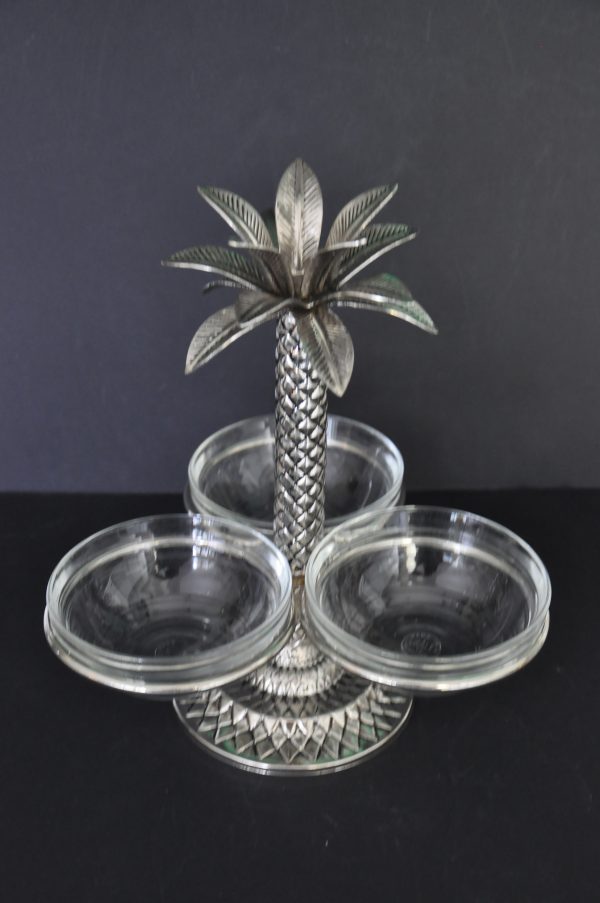 Serviteur à Apéritif Vintage en Métal Argenté annees 60 – Image 6