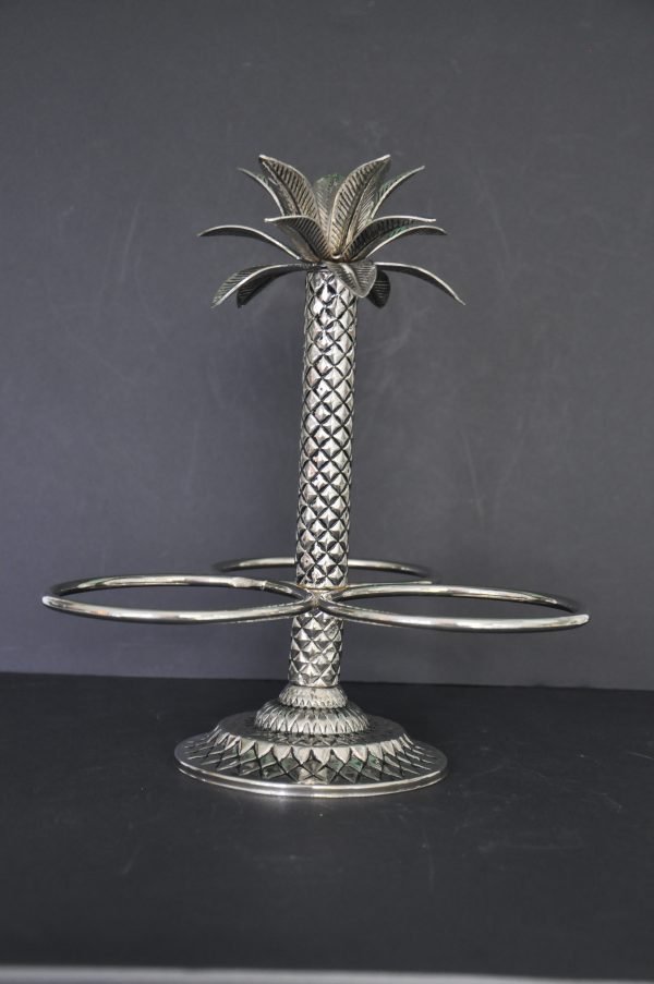 Serviteur à Apéritif Vintage en Métal Argenté annees 60 – Image 4