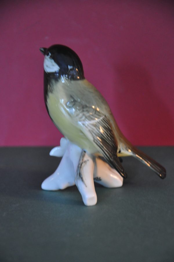figurine en porcelaine  de Saxe , mésange à tête noire – Image 5