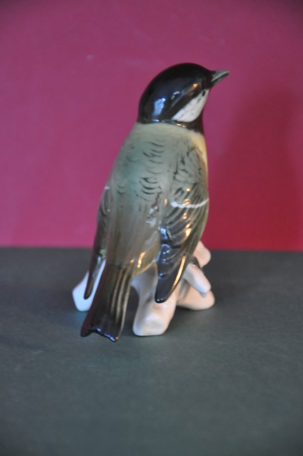 figurine en porcelaine  de Saxe , mésange à tête noire – Image 4