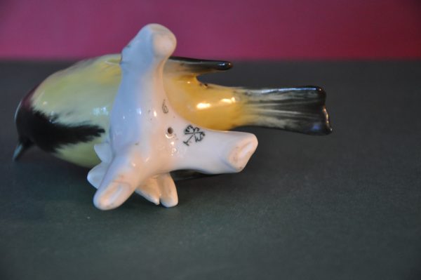 figurine en porcelaine  de Saxe , mésange à tête noire – Image 3