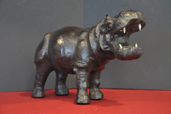 Hippopotame en cuir vintage des années 60 -