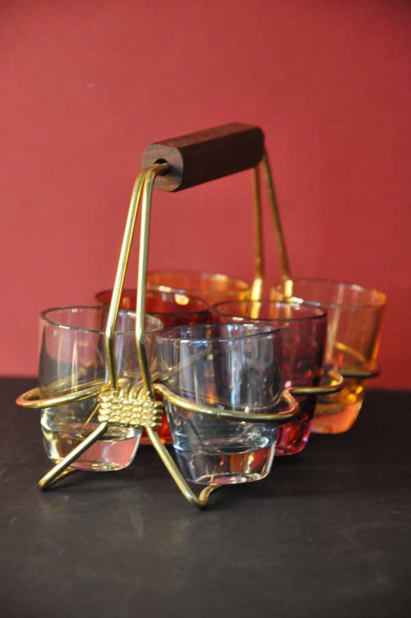 Serviteur de verres à liqueurs  vintage  années 50