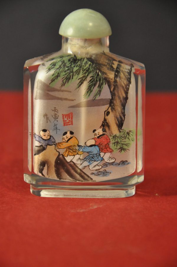 Fiole à Tabac chinoise ou bouteille a prisé Peinte de L'interieur – Image 2