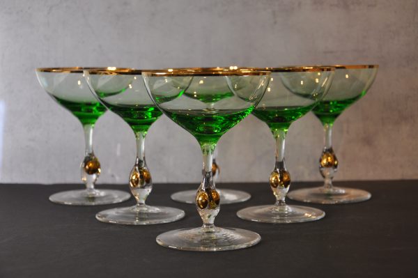 Coupes à champagne  de Jozef  Stanik  art deco  années 50
