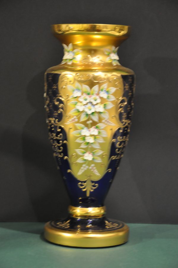 Vase Art Nouveau en verre de Bohème (Fin XIXème début XXème )