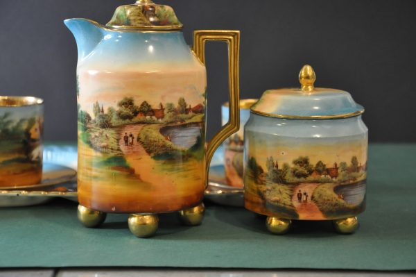 Service à café  tête à tête  en porcelaine fine - VICTORIA - XIXème – Image 5