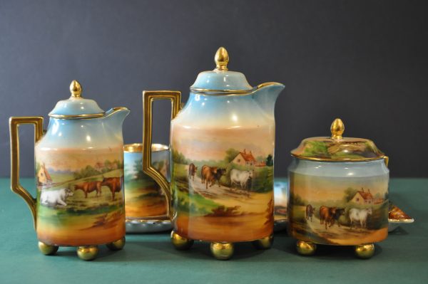 Service à café  tête à tête  en porcelaine fine - VICTORIA - XIXème – Image 4