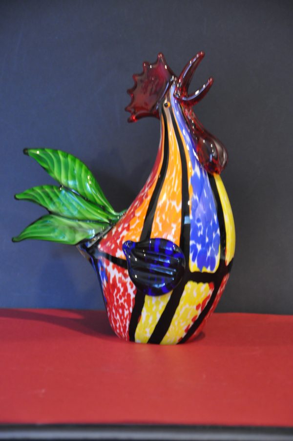 Superbe coq en verre de Murano