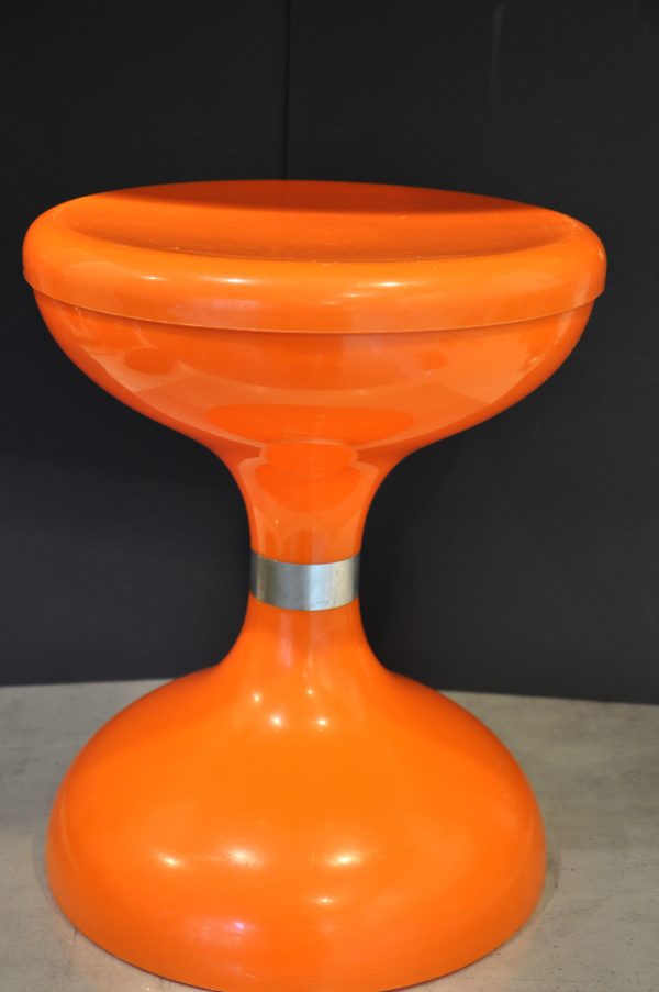 Tabouret Robert sgabello americano plastique orange vintage années 70 – Image 2