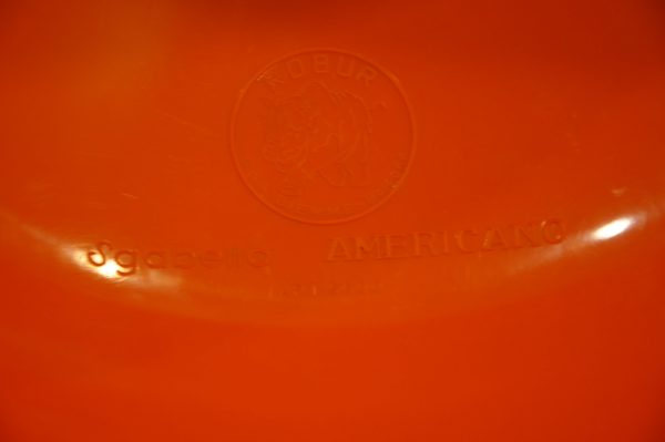 Tabouret Robert sgabello americano plastique orange vintage années 70 – Image 4
