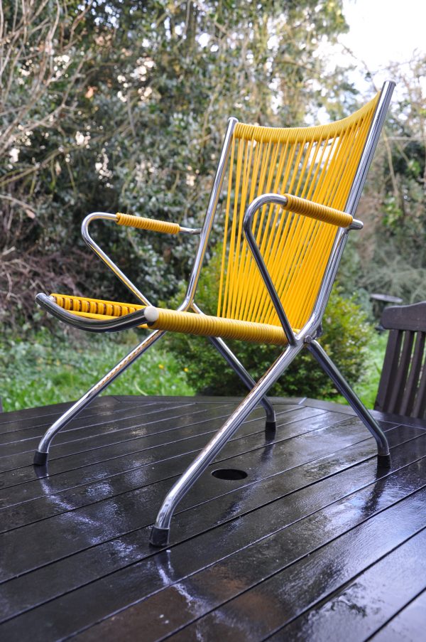 Chaise enfant pliable en scoubidou vintage années 60 – Image 8