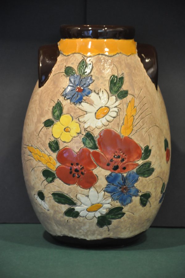 Vase  à anses à fonds pansu - Jerôme Massier Fils- Vallauris -