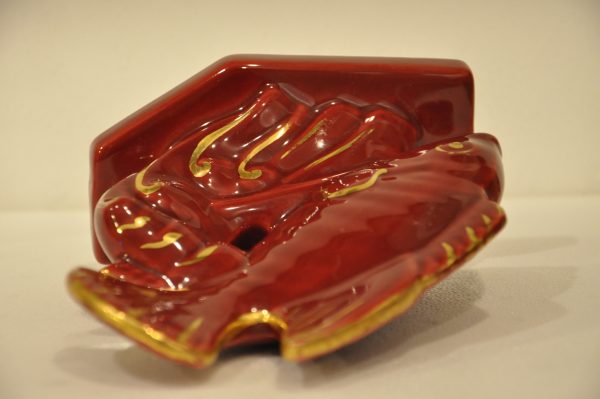 Poisson en céramique bordeaux et or,  annèes 50 – Image 6
