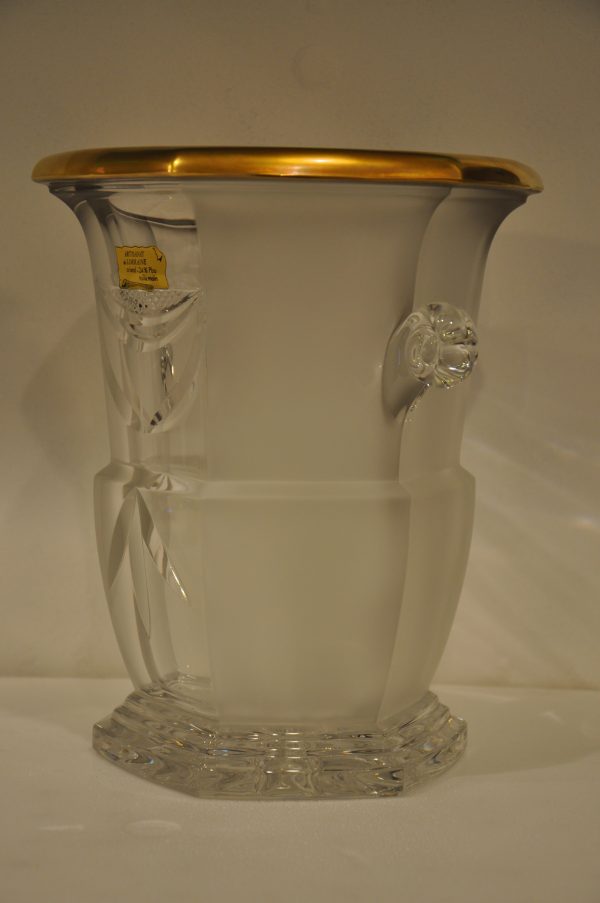 Superbe seau à champagne de luxe en cristal de Lorraine 24% Pbo - et doré à l'or fin 24 carats – Image 11