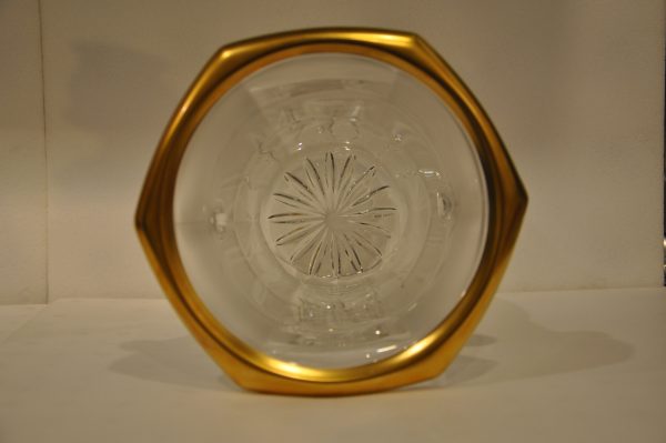Superbe seau à champagne de luxe en cristal de Lorraine 24% Pbo - et doré à l'or fin 24 carats – Image 8