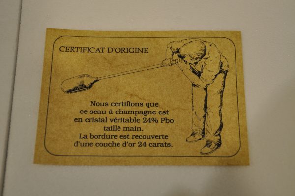 Superbe seau à champagne de luxe en cristal de Lorraine 24% Pbo - et doré à l'or fin 24 carats – Image 5