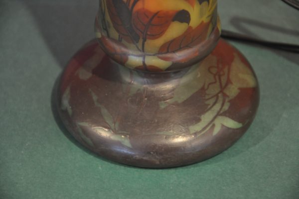 Pied de lampe Art Nouveau en verre signé Peynaud – Image 12