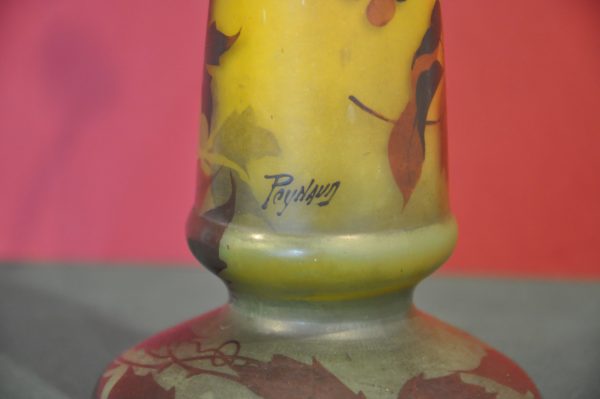 Pied de lampe Art Nouveau en verre signé Peynaud – Image 8